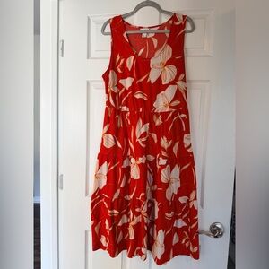 Ava & Viv Red and White Floral Dress